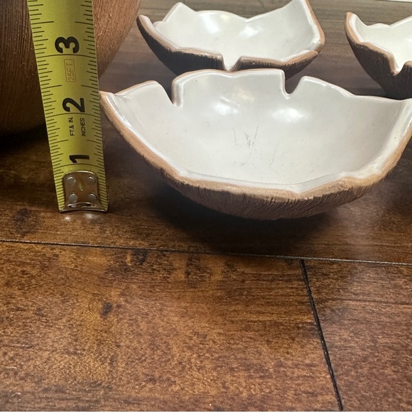 Vintage Ed Langbein Pottery Original Italian Coconut 1 large & 6 small Bowls - Picture 12 of 12